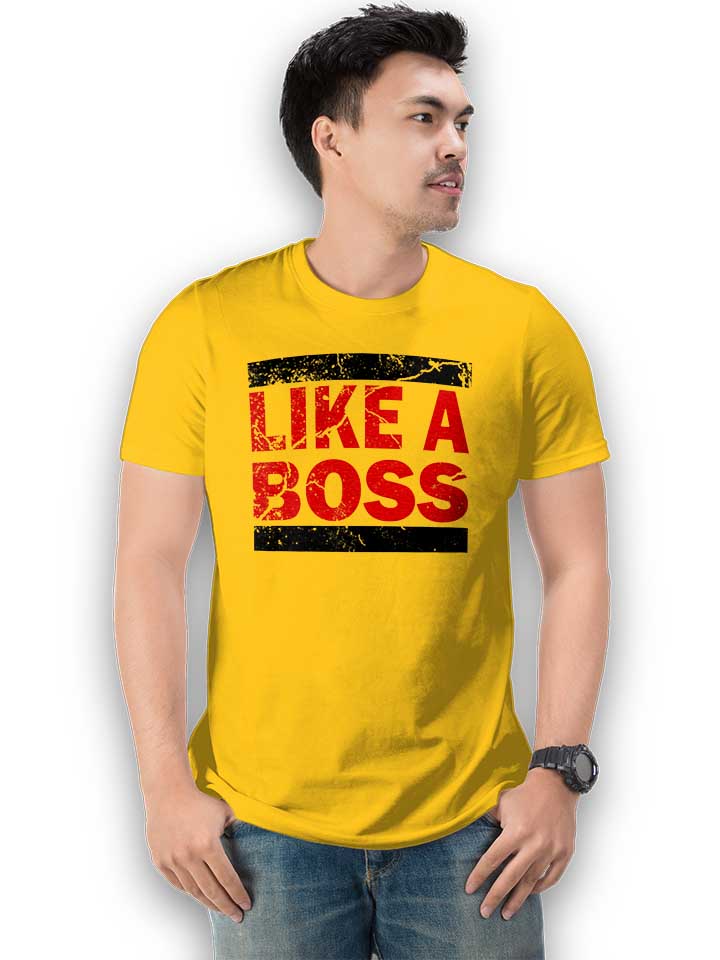 like-a-boss-vintage-t-shirt gelb 2