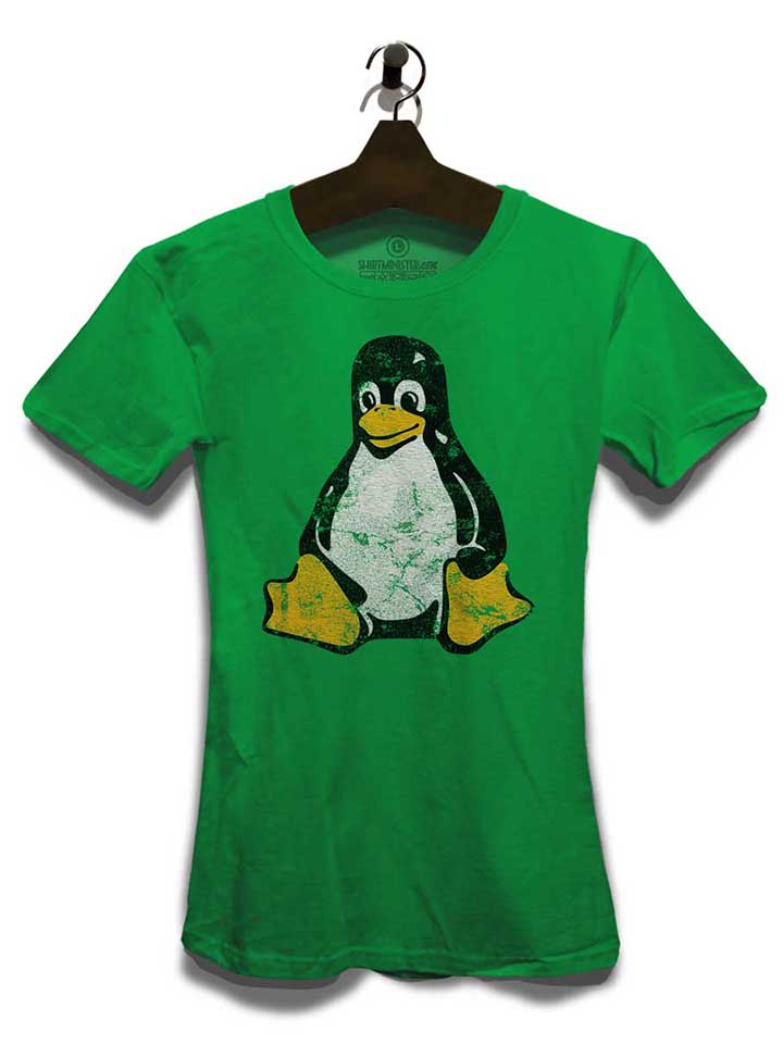 linux-pinguin-vintage-damen-t-shirt gruen 3