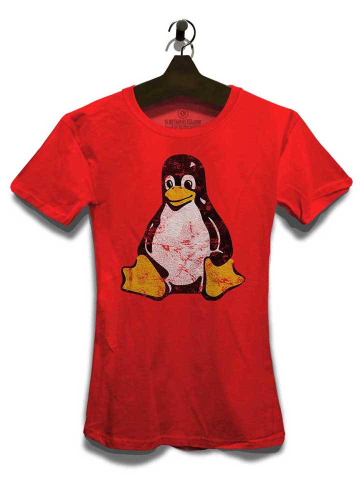 linux-pinguin-vintage-damen-t-shirt rot 3