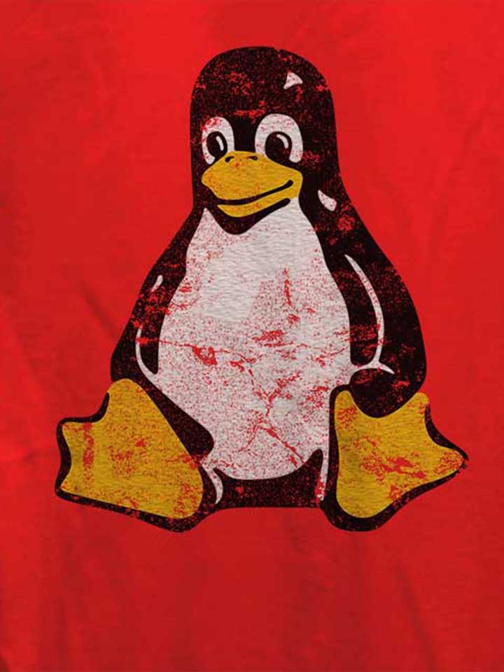 linux-pinguin-vintage-damen-t-shirt rot 4