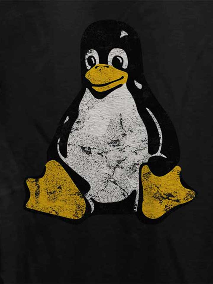 linux-pinguin-vintage-damen-t-shirt schwarz 4