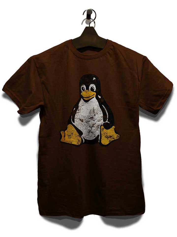 linux-pinguin-vintage-t-shirt braun 3