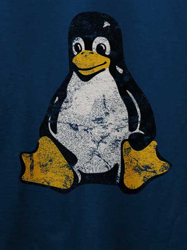 linux-pinguin-vintage-t-shirt dunkelblau 4