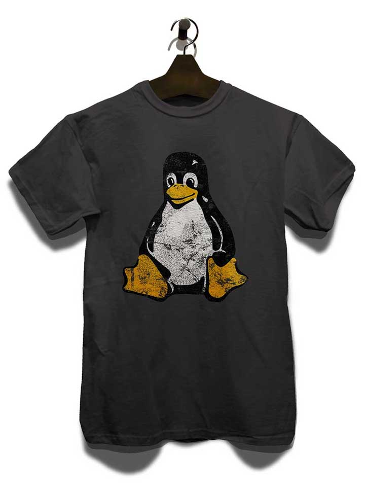 linux-pinguin-vintage-t-shirt dunkelgrau 3