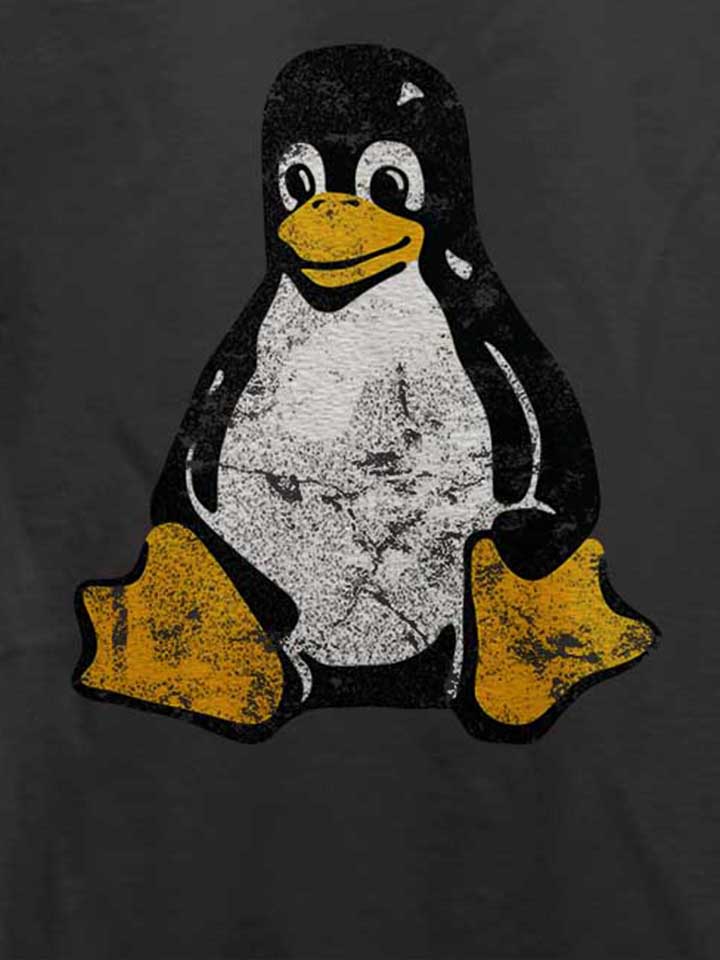 linux-pinguin-vintage-t-shirt dunkelgrau 4