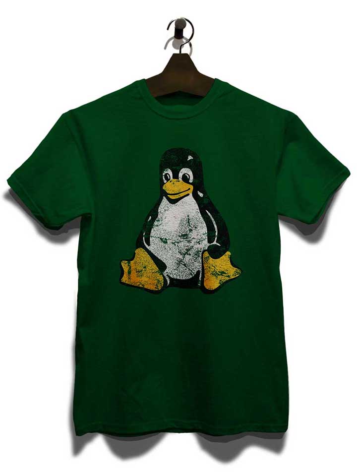 linux-pinguin-vintage-t-shirt dunkelgruen 3