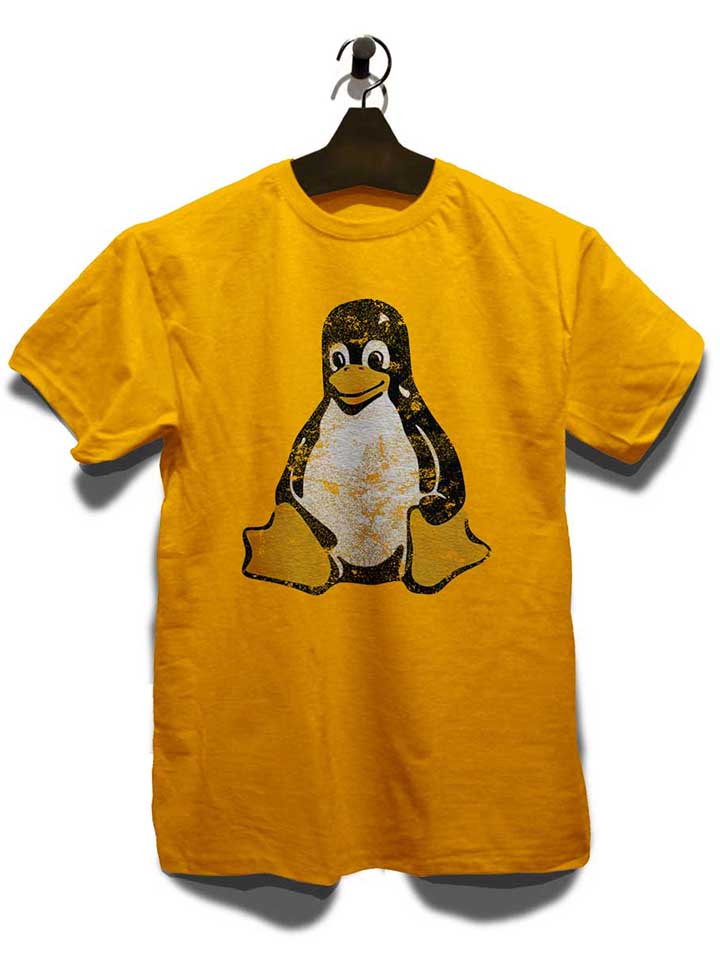 linux-pinguin-vintage-t-shirt gelb 3