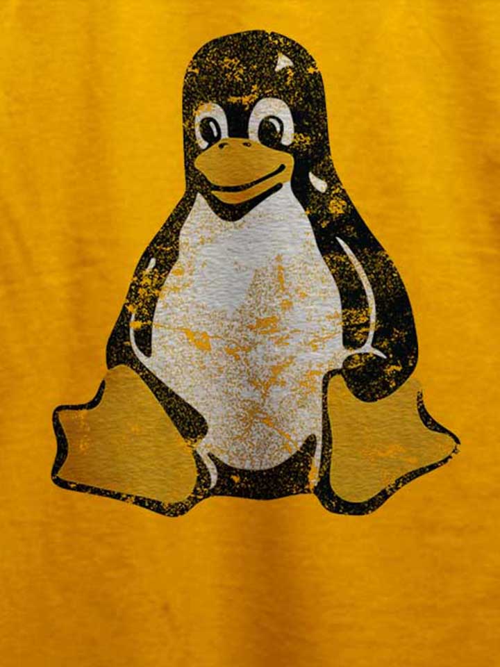 linux-pinguin-vintage-t-shirt gelb 4