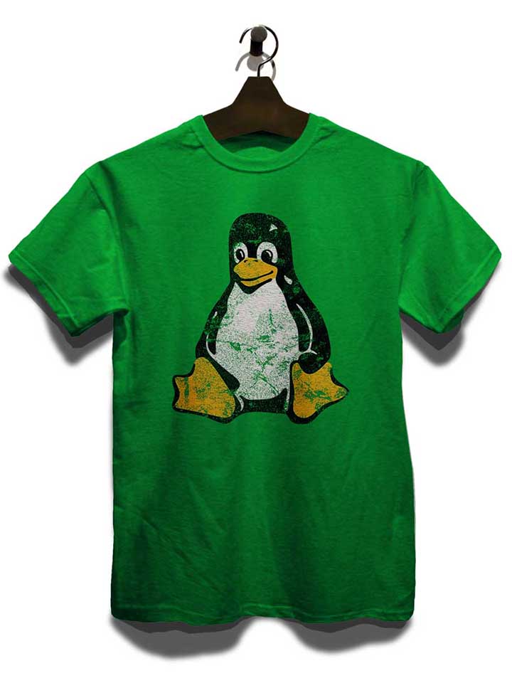 linux-pinguin-vintage-t-shirt gruen 3
