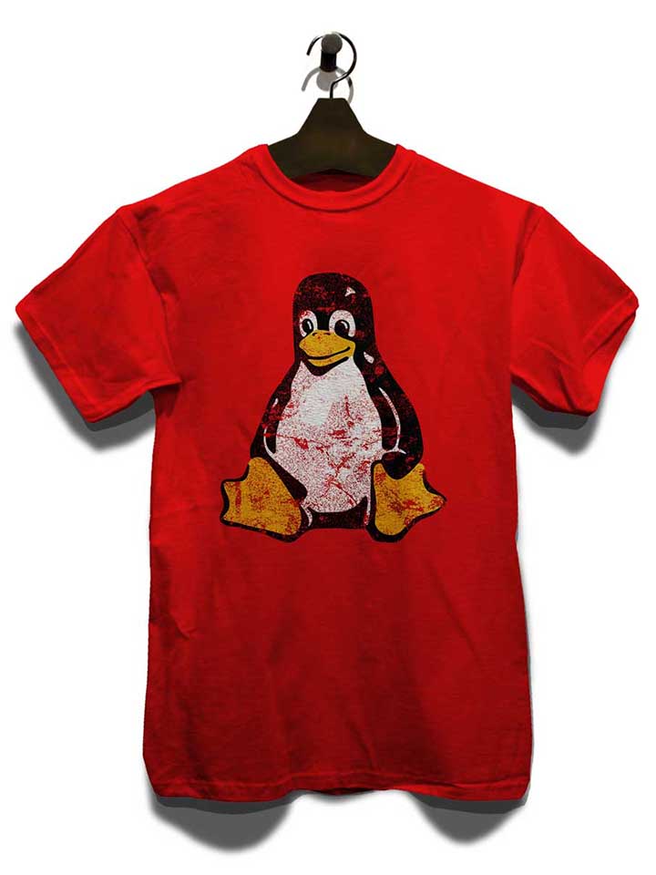 linux-pinguin-vintage-t-shirt rot 3
