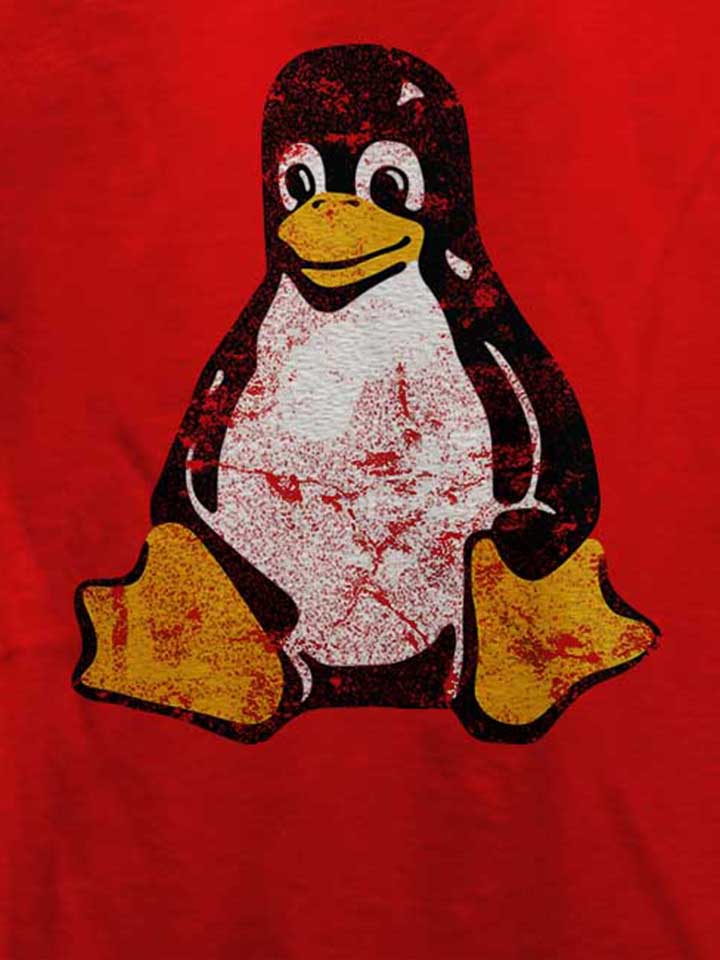 linux-pinguin-vintage-t-shirt rot 4