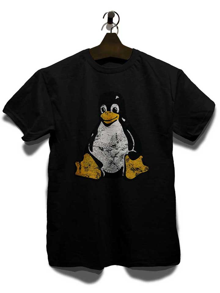 linux-pinguin-vintage-t-shirt schwarz 3