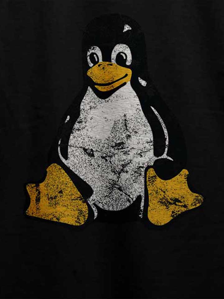 linux-pinguin-vintage-t-shirt schwarz 4