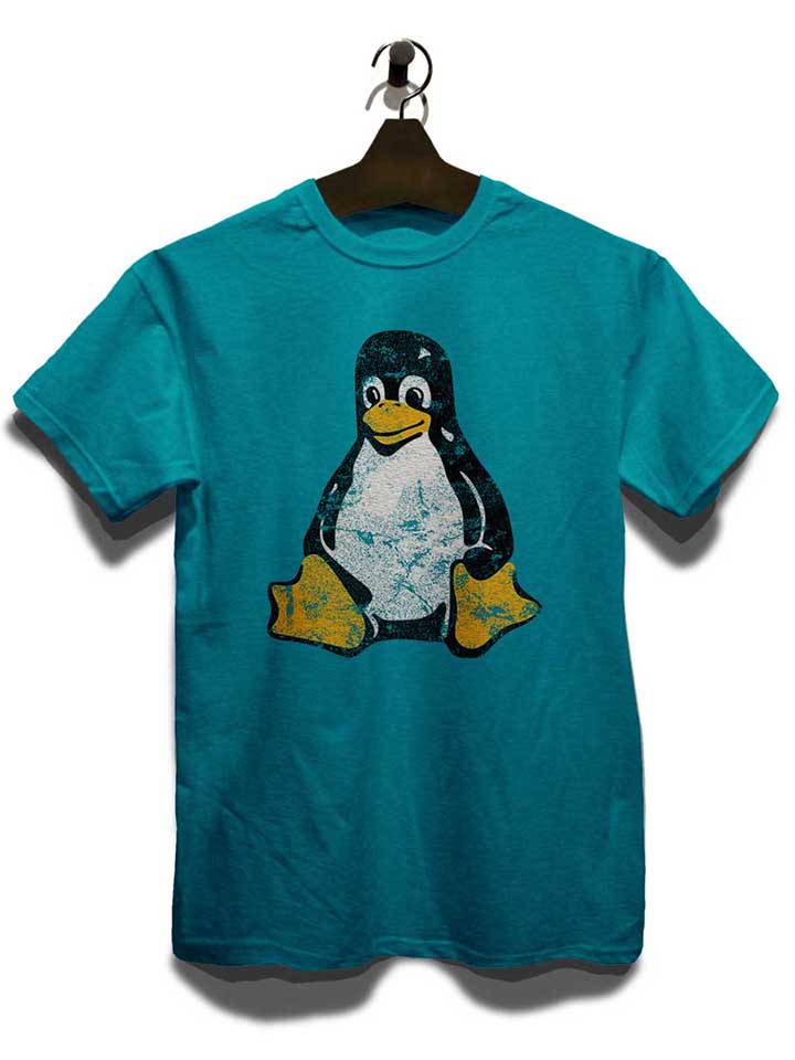 linux-pinguin-vintage-t-shirt tuerkis 3