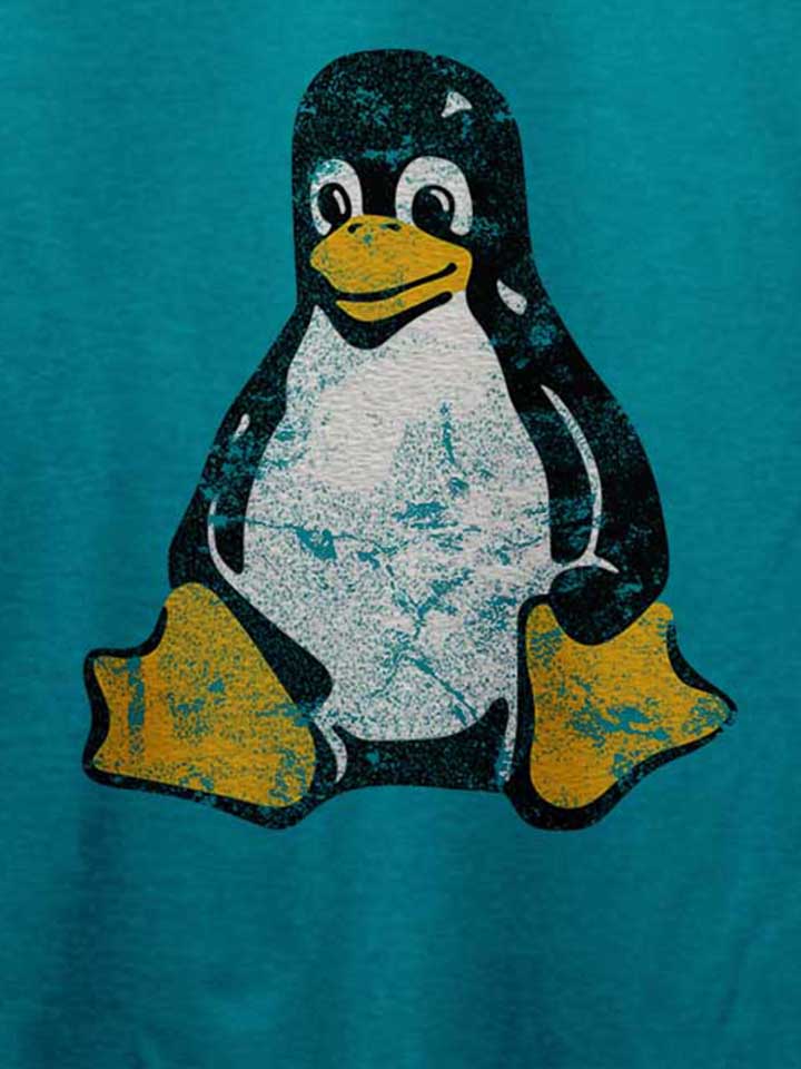 linux-pinguin-vintage-t-shirt tuerkis 4