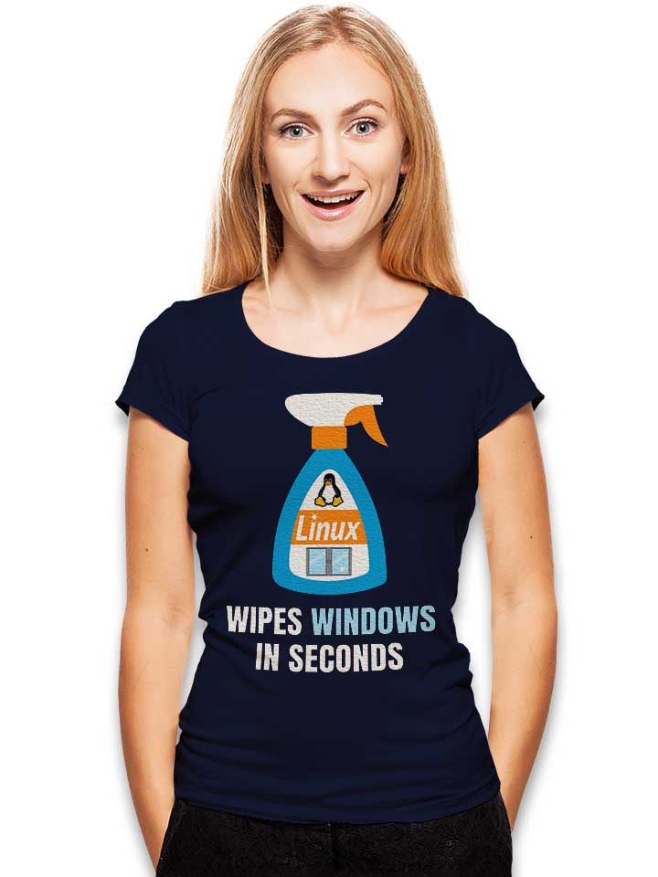 linux-windows-cleaner-damen-t-shirt dunkelblau 2
