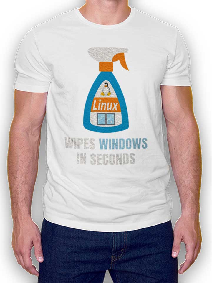 Linux Windows Cleaner Kinder T-Shirt weiss 110 / 116