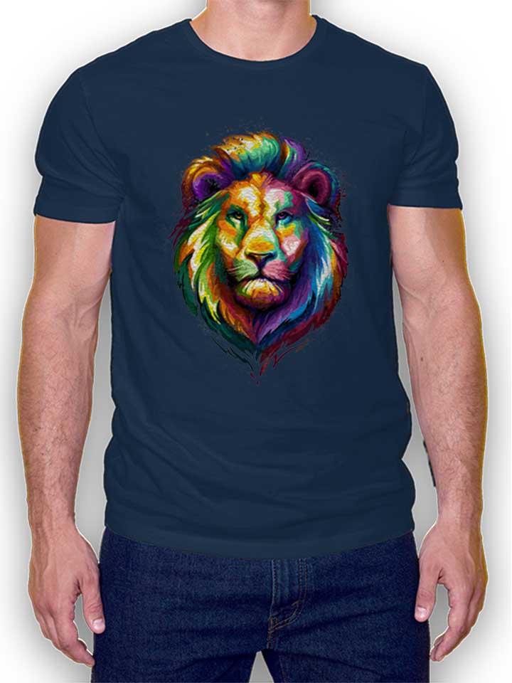 lion-face-t-shirt dunkelblau 1