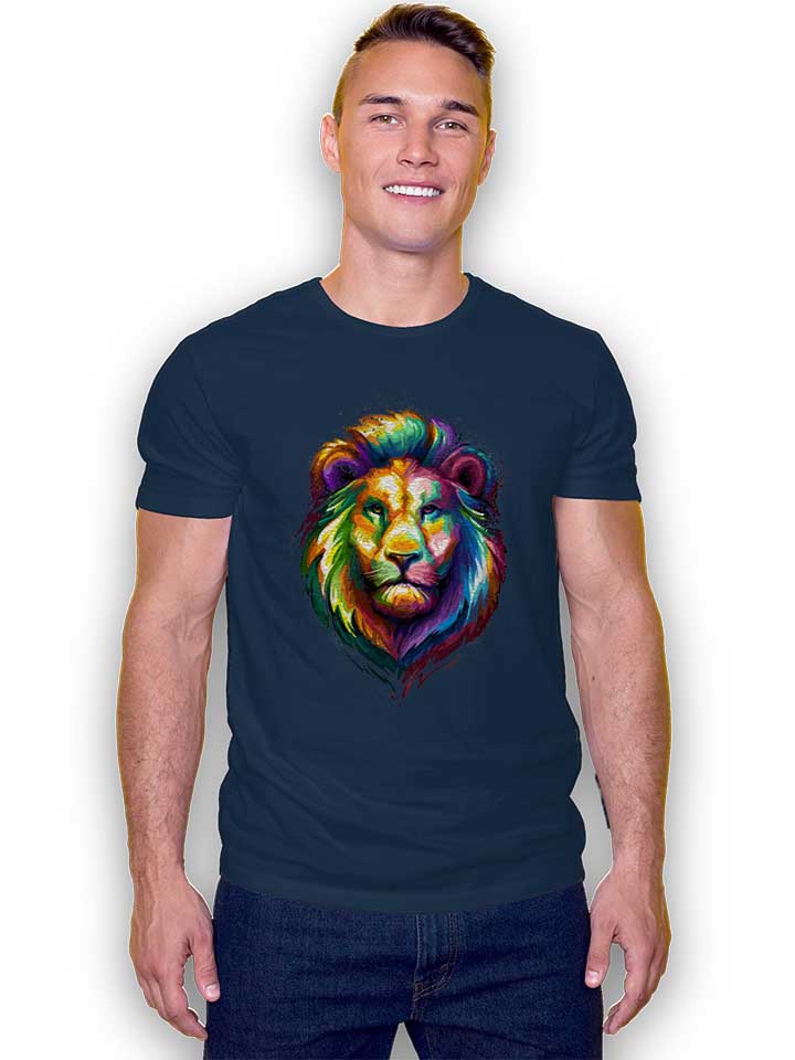 lion-face-t-shirt dunkelblau 2