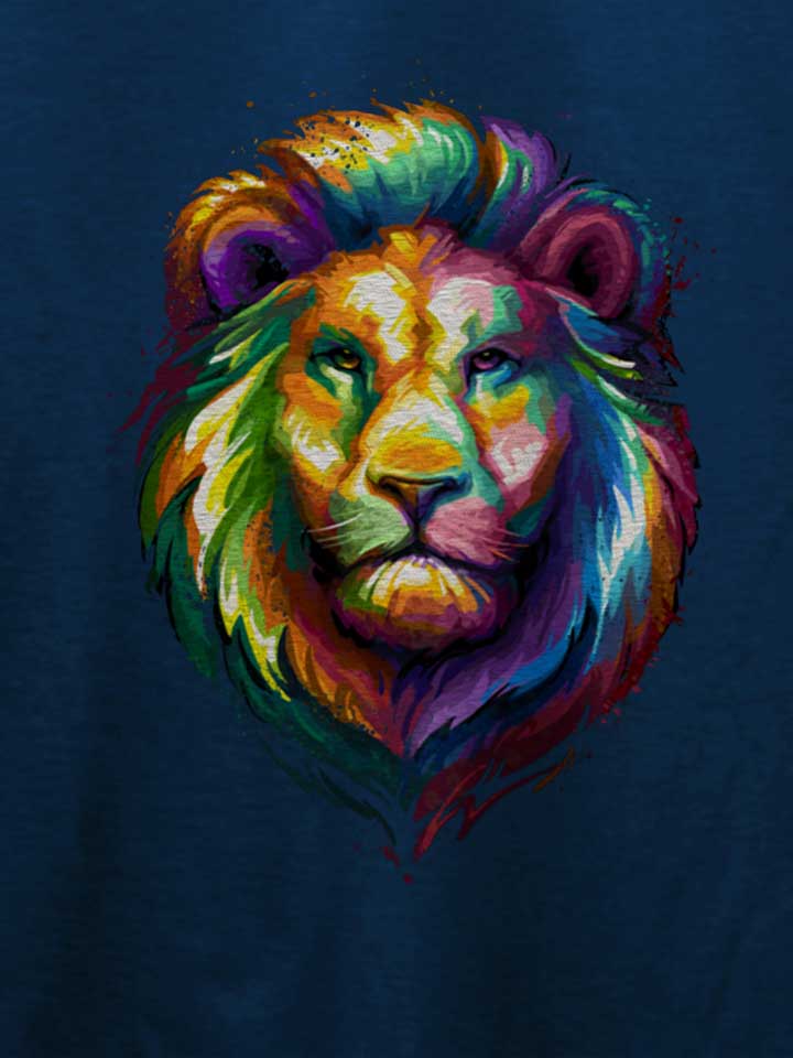 lion-face-t-shirt dunkelblau 4