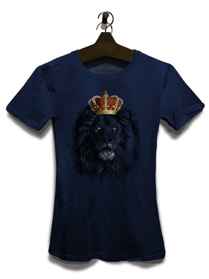 lion-with-crown-damen-t-shirt dunkelblau 3