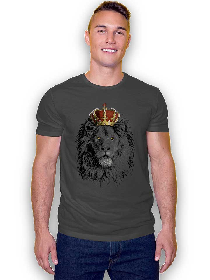 lion-with-crown-t-shirt dunkelgrau 2