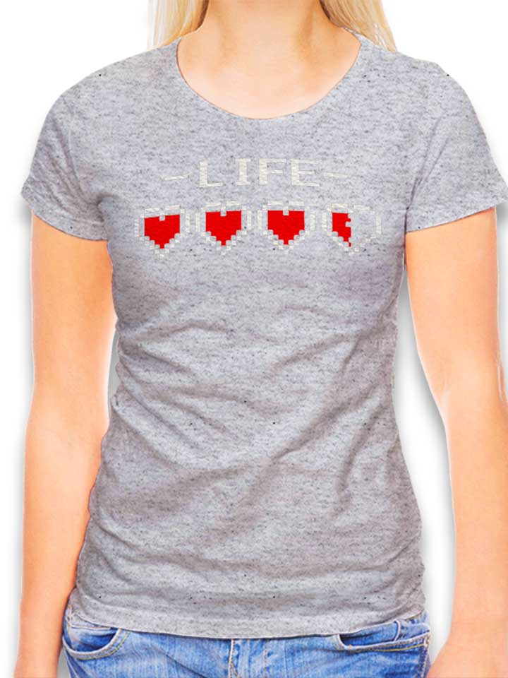 Live Hearts Damen T-Shirt grau-meliert L
