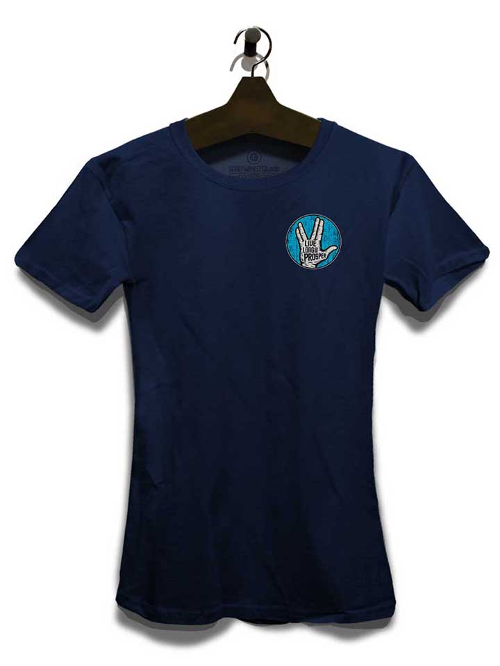 live-long-and-prosper-chest-print-damen-t-shirt dunkelblau 3