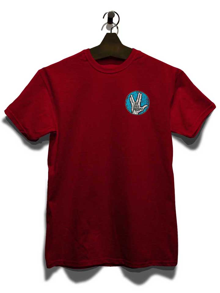 live-long-and-prosper-chest-print-t-shirt bordeaux 3