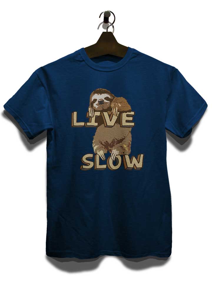 live-slow-sloth-t-shirt dunkelblau 3