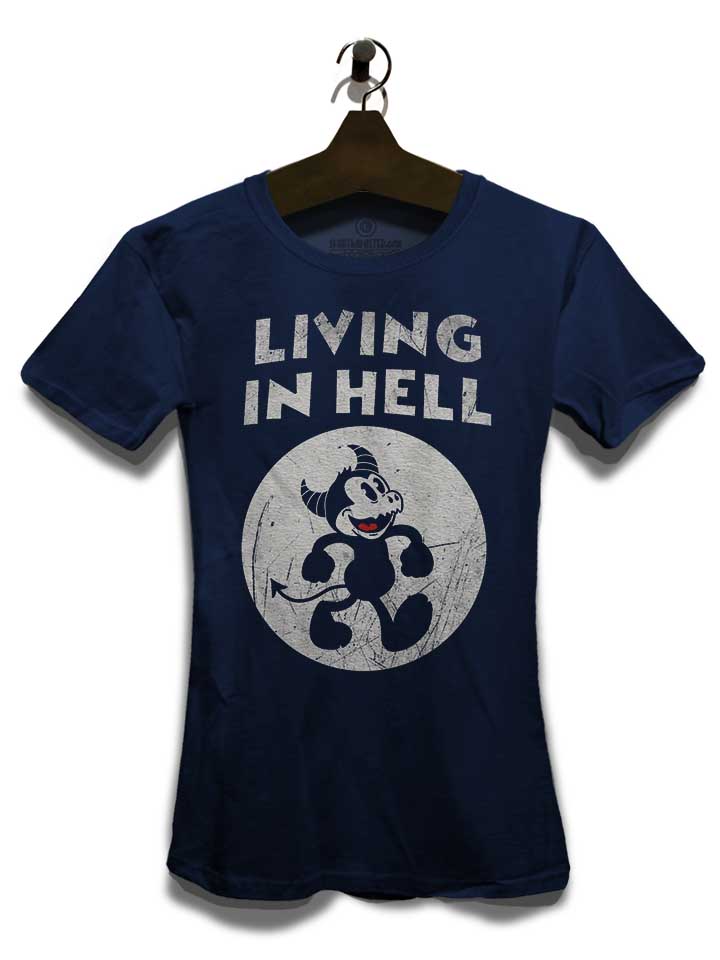 living-in-hell-damen-t-shirt dunkelblau 3