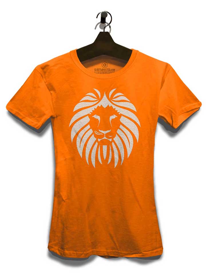 loewen-kopf-weiss-damen-t-shirt orange 3