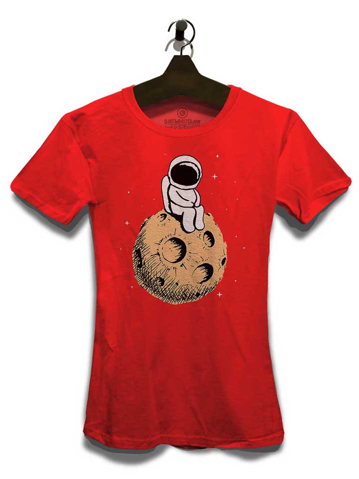 lonely-astronaut-moon-damen-t-shirt rot 3