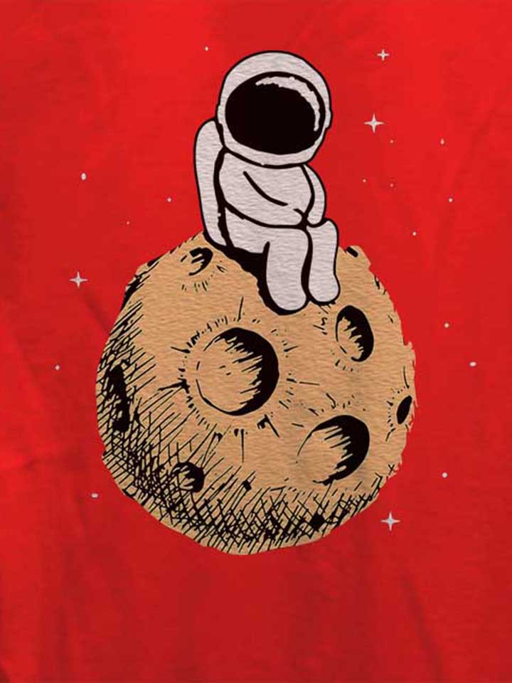lonely-astronaut-moon-damen-t-shirt rot 4