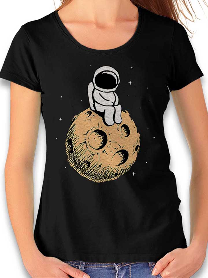 lonely-astronaut-moon-damen-t-shirt schwarz 1