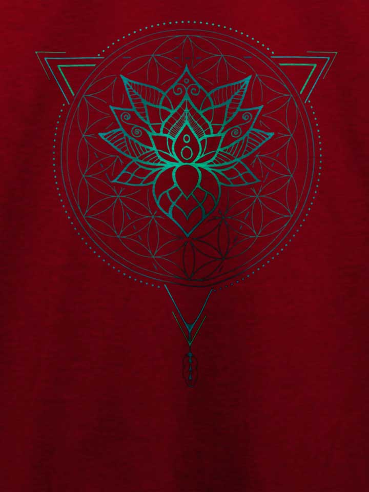 lotus-flower-of-life-mandala-t-shirt bordeaux 4