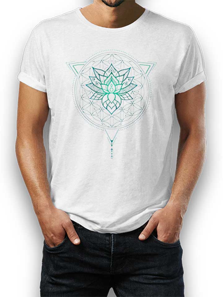 Lotus Flower Of Life Mandala T-Shirt weiss L