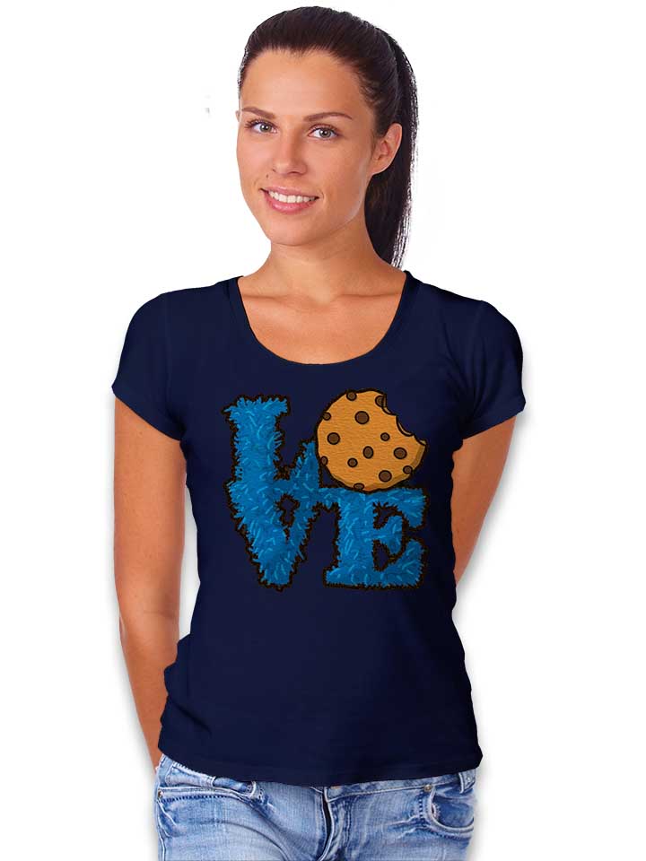 love-cookies-damen-t-shirt dunkelblau 2