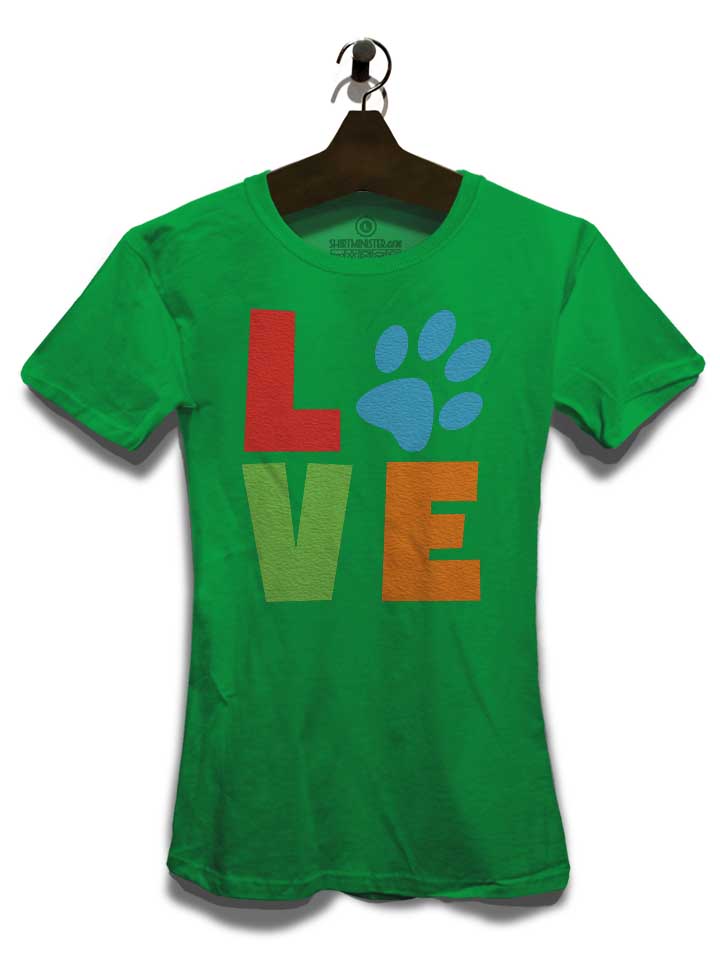 love-dog-paw-damen-t-shirt gruen 3