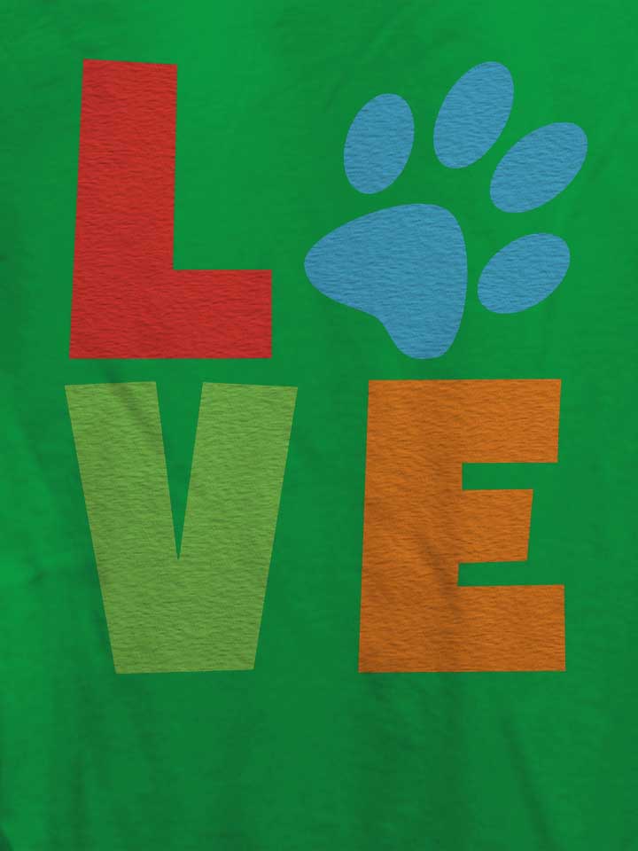 love-dog-paw-damen-t-shirt gruen 4
