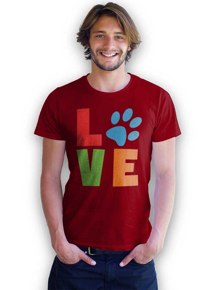 love-dog-paw-t-shirt bordeaux 2