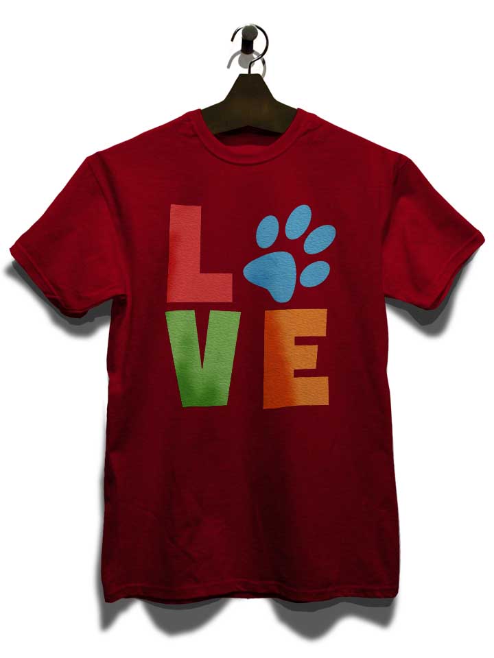 love-dog-paw-t-shirt bordeaux 3