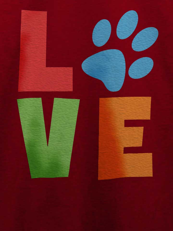 love-dog-paw-t-shirt bordeaux 4