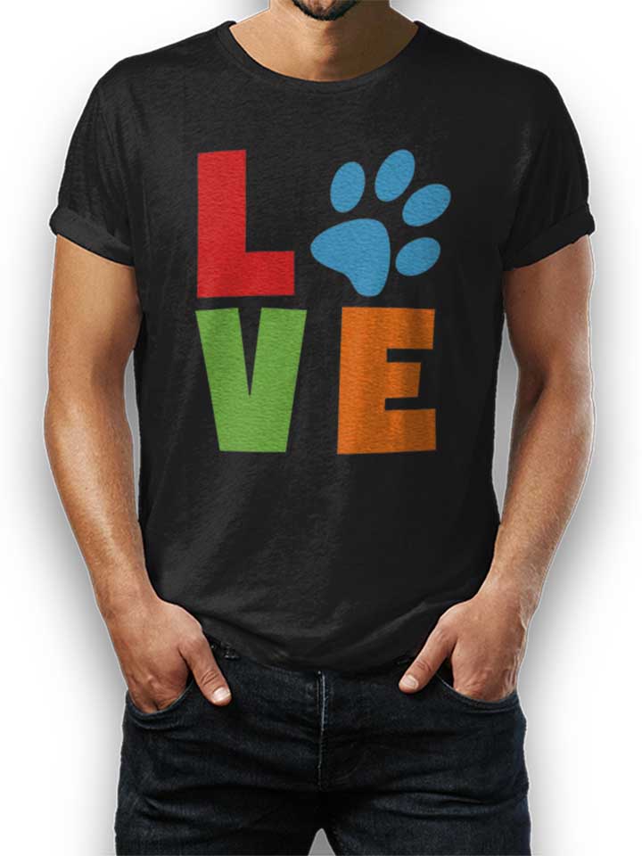 Love Dog Paw Camiseta negro L