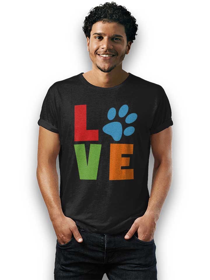 love-dog-paw-t-shirt schwarz 2