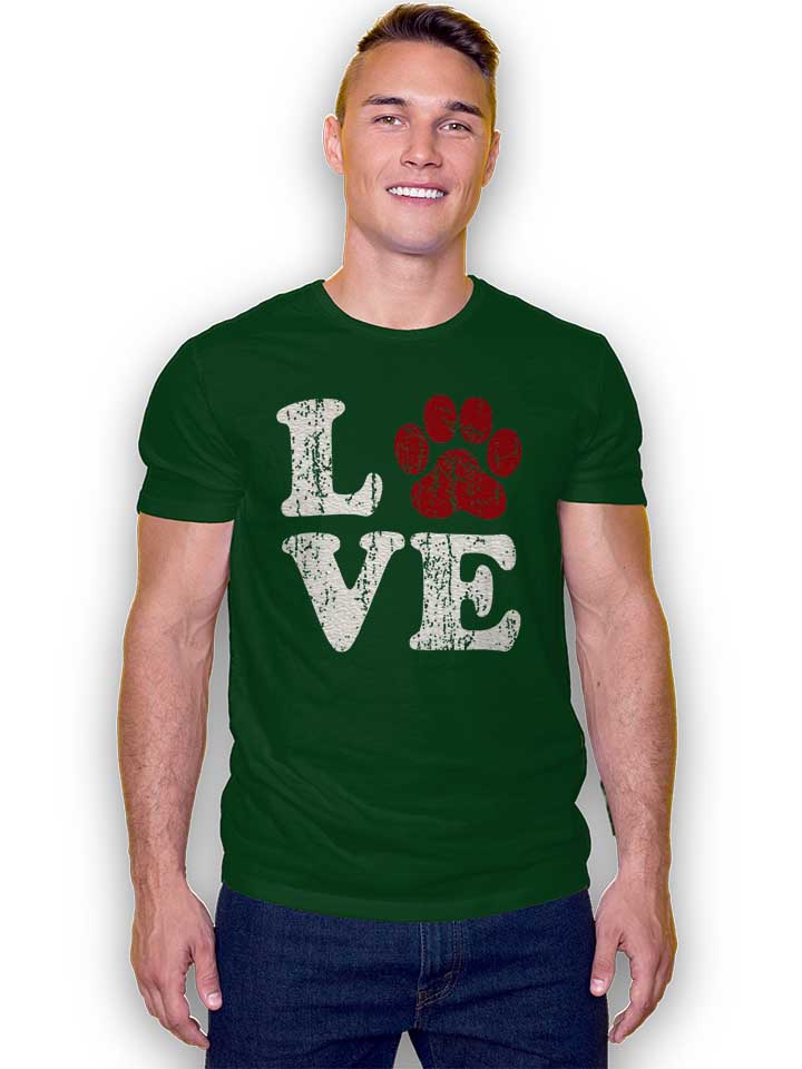 love-dog-vintage-t-shirt dunkelgruen 2