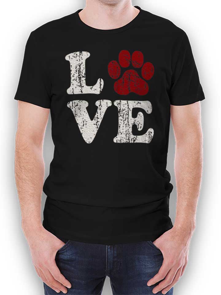 Love Dog Vintage T-Shirt schwarz L