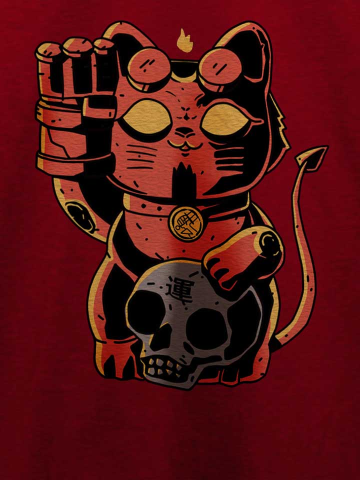 lucky-hell-cat-t-shirt bordeaux 4
