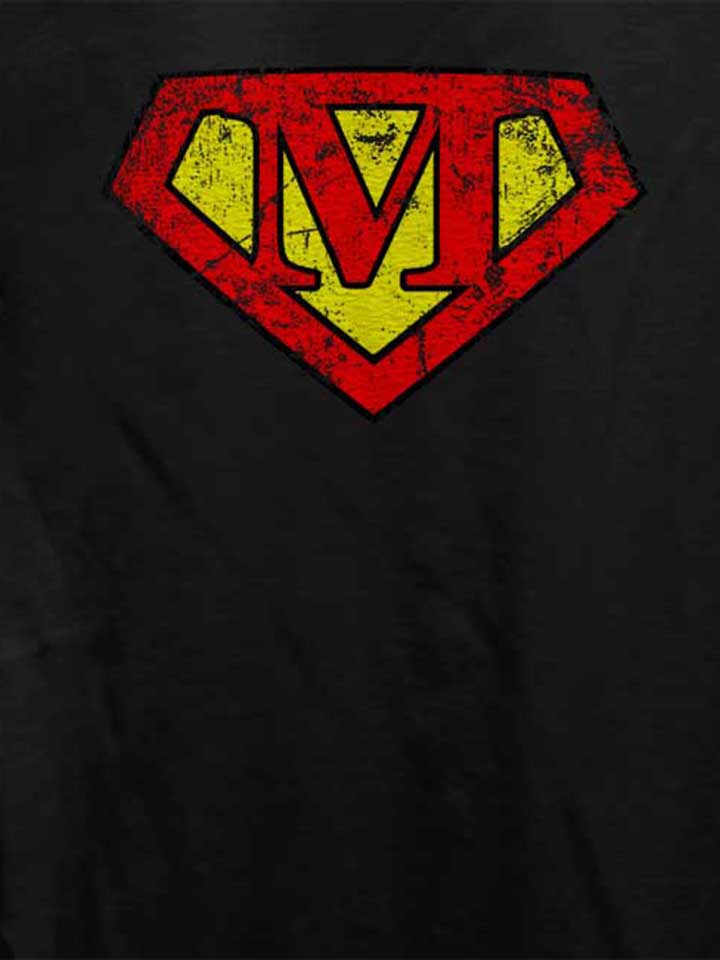 m-buchstabe-logo-vintage-damen-t-shirt schwarz 4