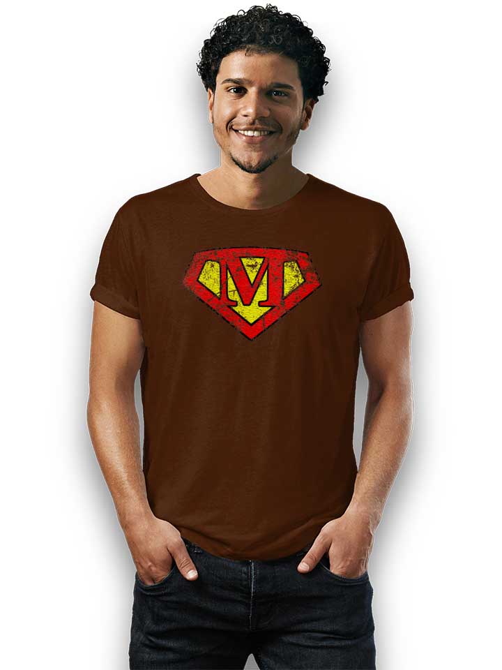 m-buchstabe-logo-vintage-t-shirt braun 2